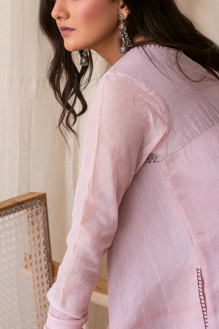 Shop_Taro_Purple Chanderi Silk Round Dress _Online_at_Aza_Fashions