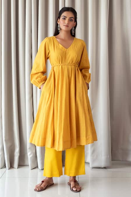 Taro Zari Striped Anarkali & Pant Set 