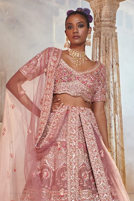 Net Velvet Lehenga Choli In Pink, Peach & Purple, GHAGRA CHOLI #21703 | Buy  Online @ DesiClik.com, USA