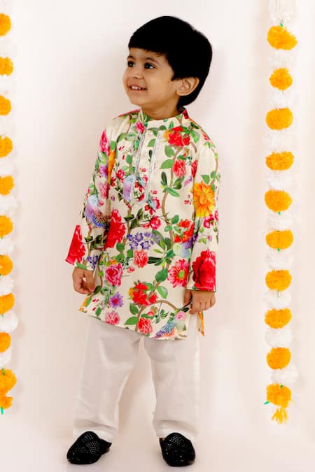 Little Bansi Floral Print Kurta Set 