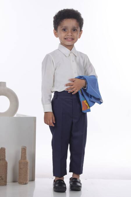 Little Brats Blue , Satin Embroidery Waistcoat Pant Set Online at Aza Fashions Little Brats_Blue , Satin Embroidery Waistcoat Pant Set _Online_at_Aza_Fashions