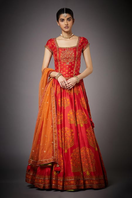 RI.Ritu Kumar Floral Print Bridal Lehenga Set 