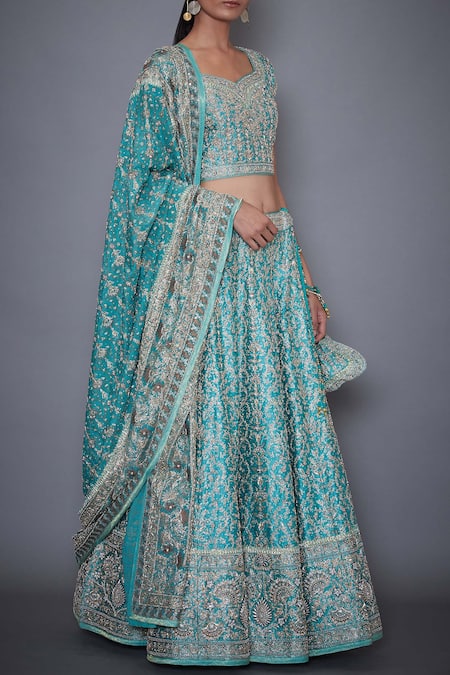 RI.Ritu Kumar Silk Satin Bridal Lehenga Set 