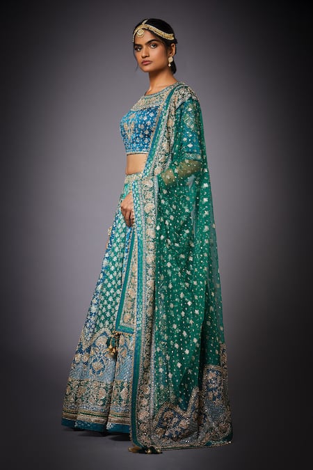 RI.Ritu Kumar Blue Silk Round Embroidered Bridal Lehenga Set Online at Aza Fashions RI.Ritu Kumar_Blue Silk Round Embroidered Bridal Lehenga Set _Online_at_Aza_Fashions