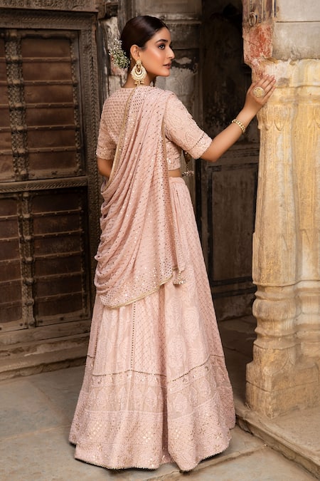 Kritika Dawar Georgette Chikankari Bridal Lehenga Set 