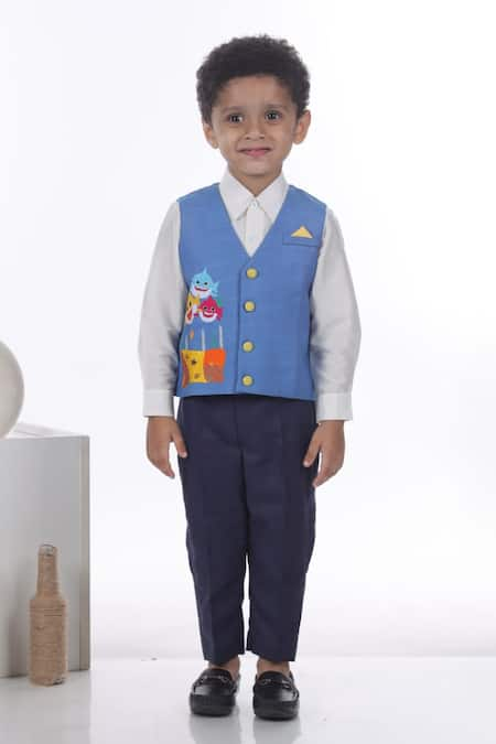 Little Brats Embroidered Waistcoat Pant Set 