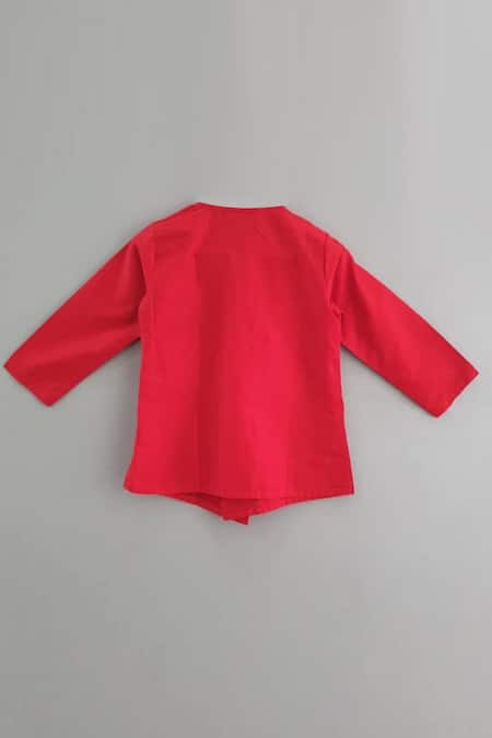 Little Brats Embroidered Kurta With Dhoti Pant 