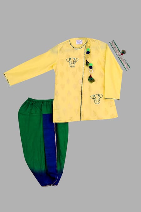 Little Brats Printed Kurta & Dhoti Pant Set 