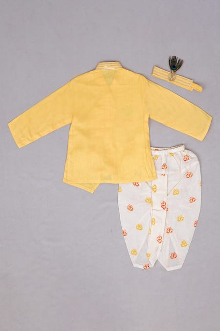 Little Brats Embroidered Kurta With Dhoti Pant 