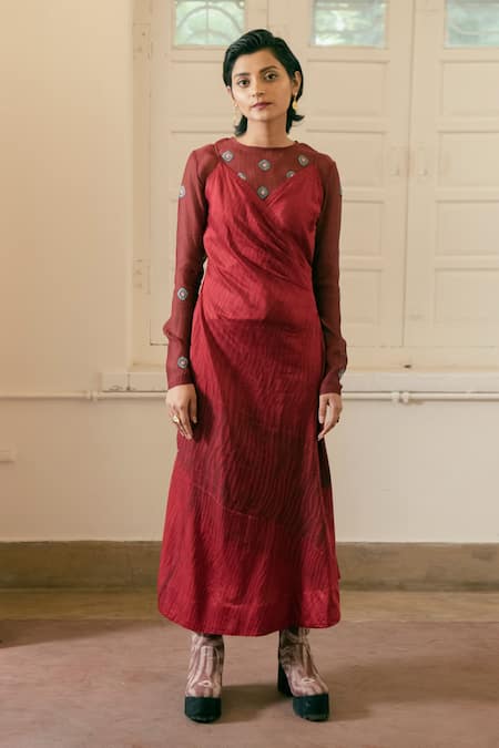 The Loom Art Bodycon Dress With Embroidered Camisole 