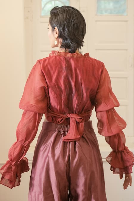 The Loom Art Handwoven Shibori Crop Top 