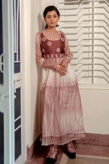 The Loom Art Shibori Embroidered Maxi Dress 