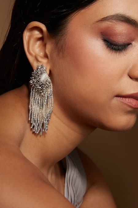 Beaded Tassel Tiered Drop Earrings – shop Bham