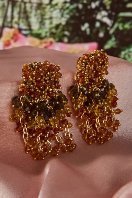 Buy House Of D"Oro Multi Color Beads Handmade Earrings Online at Aza Fashions Buy_House Of D"Oro_Multi Color Beads Handmade Earrings_Online_at_Aza_Fashions