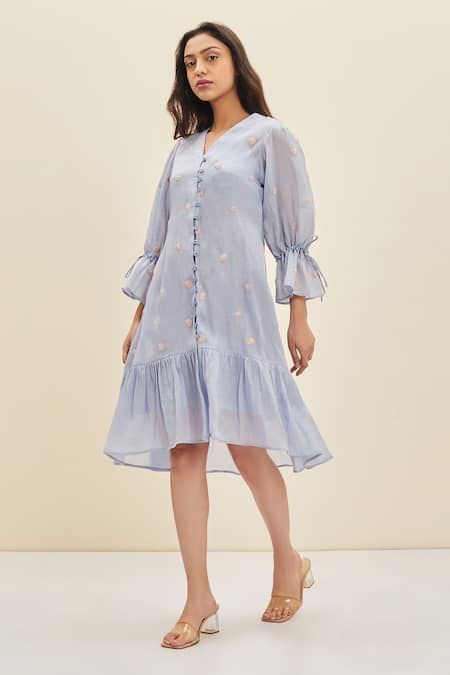 Meadow Lera Embroidered Frill Dress 