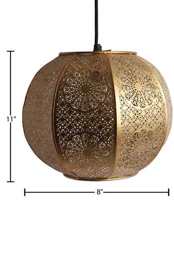 Logam_Gold Nusrat Pendant Light_Online_at_Aza_Fashions