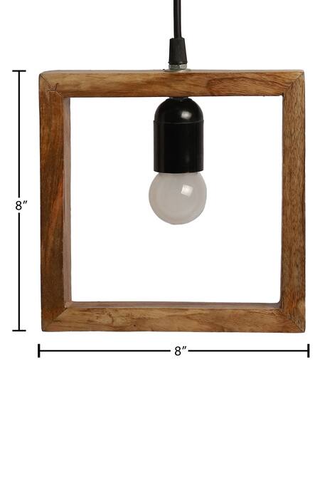 Logam_Brown Aluminium Square Pendant Light_Online_at_Aza_Fashions