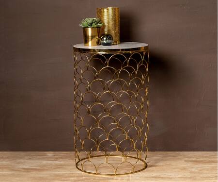 Logam Gold Scalloped Side Table