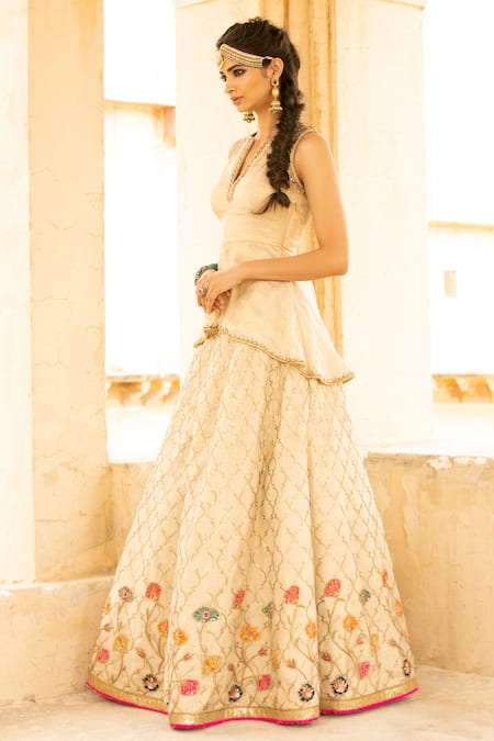 Rajiramniq Tissue Chanderi Lehenga Set 