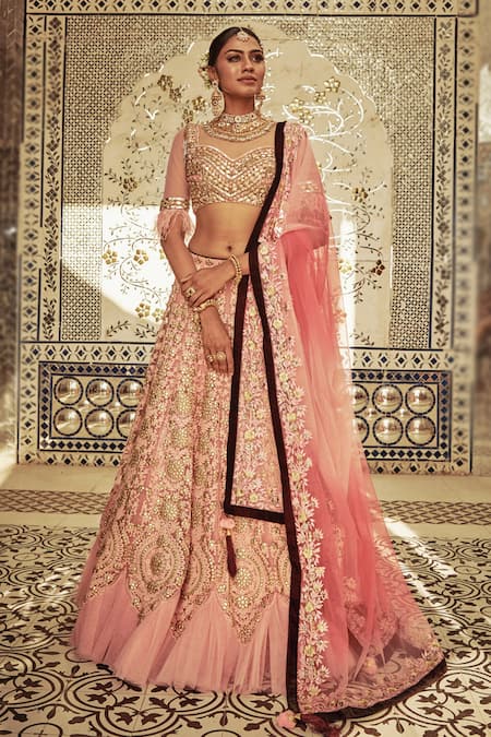 Archana Kochhar Begum Gota Embroidered Bridal Lehenga Set 