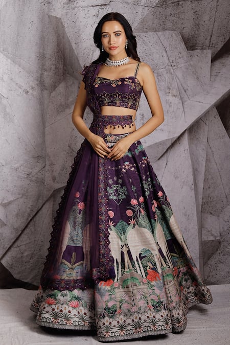 Archana Kochhar Floral & Regal Print Bridal Lehenga Set 