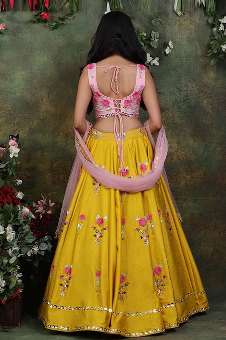 Archana Kochhar Floral Embroidered Lehenga Set 