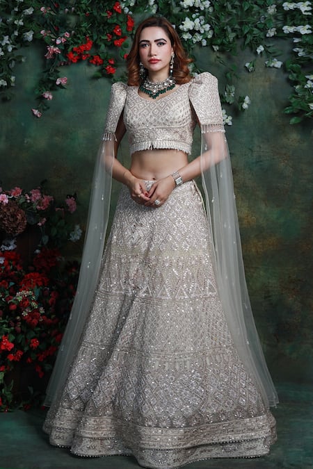 Archana Kochhar Elizabeth Swarovski Embroidered Lehenga Set 