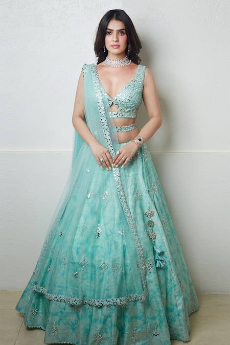 Archana Kochhar Mirror Embroidered Lehenga Set 