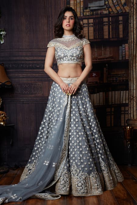 Pink And Grey Color party Wear Lehenga Choli With Dupatta :: MY SHOPPY  LADIES WEAR