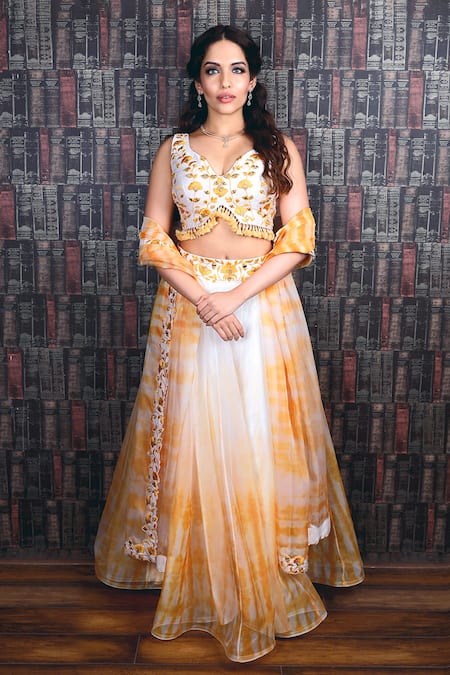 Archana Kochhar Floral Summer Embroidered Lehenga Set 