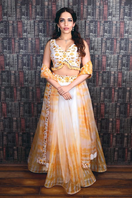 Archana Kochhar Floral Summer Embroidered Lehenga Set 