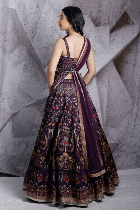 Archana Kochhar Raw Silk Printed Lehenga Set 