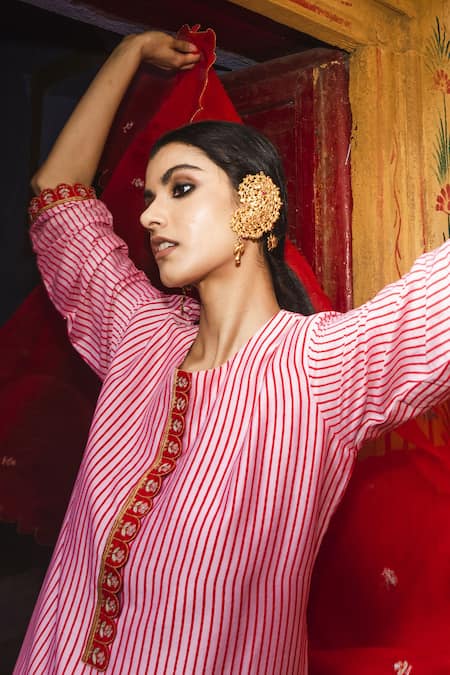 Label Earthen Organza Silk Kurta & Pant Set 