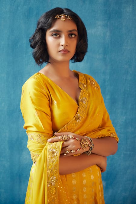 Label Earthen Embroidered Lehenga Set 