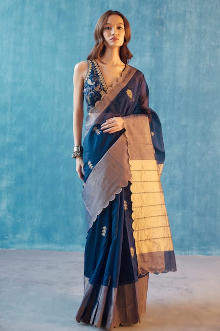 Label Earthen Chanderi Silk Saree with Blouse 