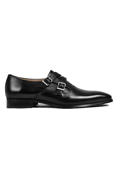 Luxoro Formello_Black Efren Monk Strap Shoes _Online_at_Aza_Fashions