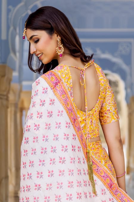 Missprint Chanderi Floral Print Lehenga Set 