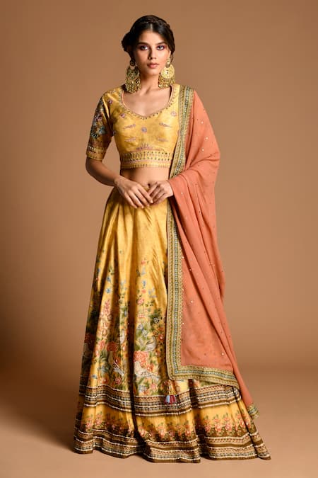 Kalista Silk Floral Print Lehenga Set 