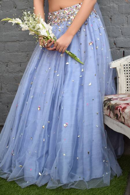 Buy Parul Gandhi Purple Raw Silk, Mesh V Neck Embroidered Off Shoulder Lehenga Set Online at Aza Fashions Buy_Parul Gandhi_Purple Raw Silk, Mesh V Neck Embroidered Off Shoulder Lehenga Set _Online_at_Aza_Fashions