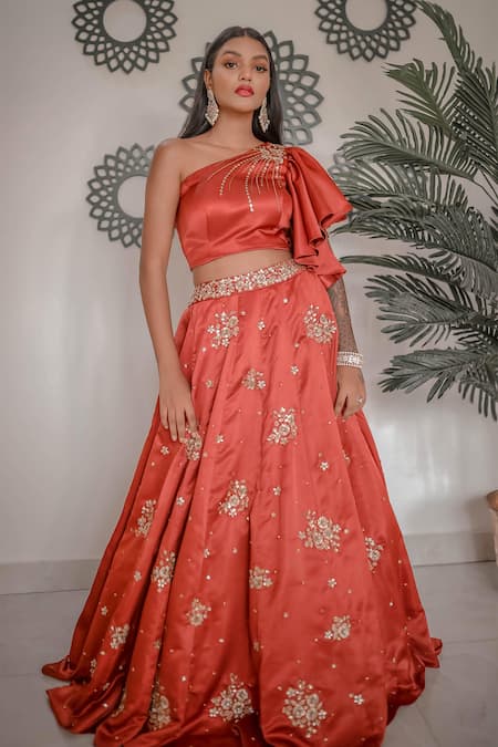 Buy Pink Net Embellishment Sequin And Beads One Blouse & Lehenga Set For  Women by Basanti - Kapde Aur K… | Lengha blouse designs, Embellished  blouse, Modern lehenga