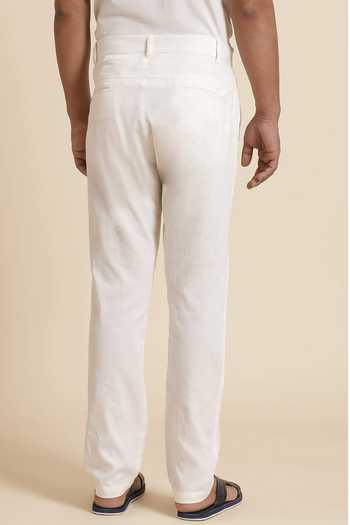 Shop Genes Lecoanet Hemant White Global Organic Textile Standard Certified Cotton Coel Trousers Online at Aza Fashions Shop_Genes Lecoanet Hemant_White Global Organic Textile Standard Certified Cotton Coel Trousers _Online_at_Aza_Fashions