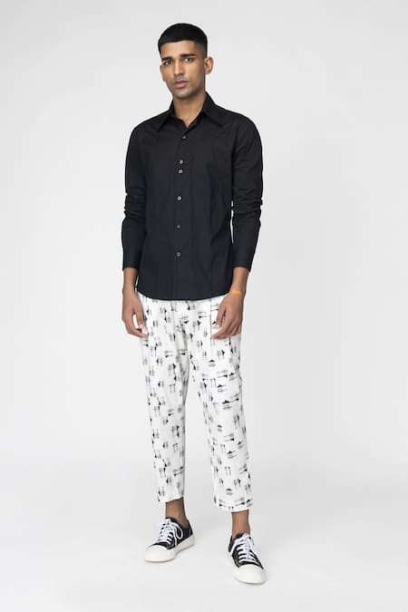 Genes Lecoanet Hemant Graphic Print Pleated Trouser 