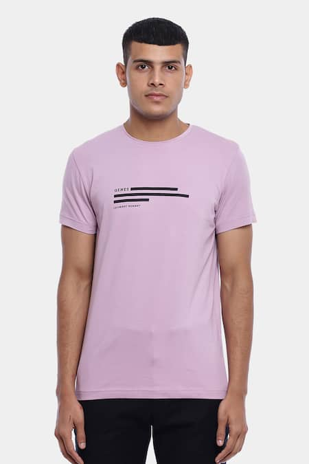 Genes Lecoanet Hemant Purple Single Jersey Linje Logo T-shirt