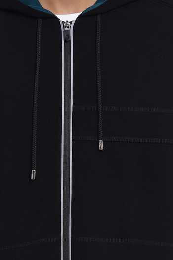 Shop_Genes Lecoanet Hemant_Black Poly Crepe Jonas Hoodie Jacket_Online_at_Aza_Fashions