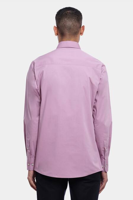 Shop Genes Lecoanet Hemant Purple Cotton Poplin Bren Shirt at Aza Fashions Shop_Genes Lecoanet Hemant_Purple Cotton Poplin Bren Shirt_at_Aza_Fashions