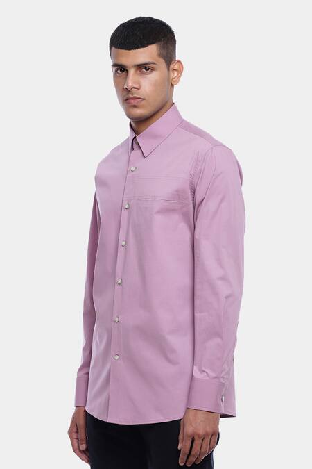 Buy Genes Lecoanet Hemant Purple Cotton Poplin Bren Shirt Online at Aza Fashions Buy_Genes Lecoanet Hemant_Purple Cotton Poplin Bren Shirt_Online_at_Aza_Fashions
