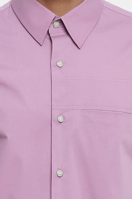 Shop Genes Lecoanet Hemant Purple Cotton Poplin Bren Shirt Online at Aza Fashions Shop_Genes Lecoanet Hemant_Purple Cotton Poplin Bren Shirt_Online_at_Aza_Fashions