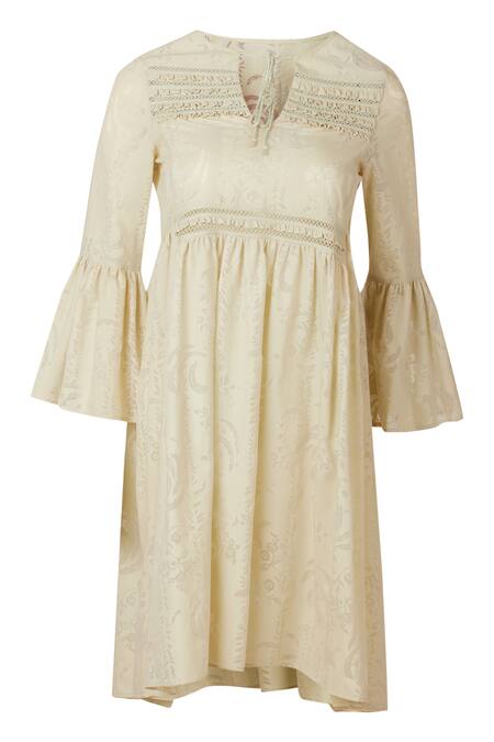 Buy Genes Lecoanet Hemant Green Polyester Cotton Round Embroidered Dress Online at Aza Fashions Buy_Genes Lecoanet Hemant_Green Polyester Cotton Round Embroidered Dress_Online_at_Aza_Fashions