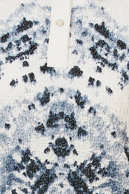 Genes Lecoanet Hemant_Multi Color Polyester Collared Neck Printed Short Dress_at_Aza_Fashions