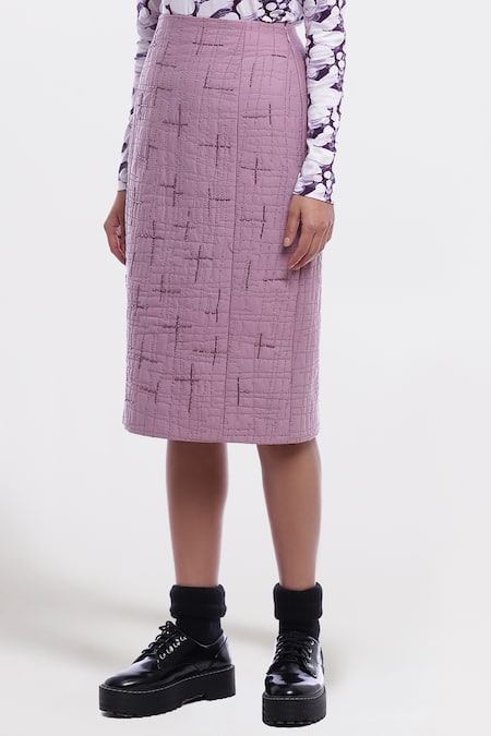 Buy Twenty Dresses by Nykaa Fashion Wine Shimmer Overlap Midi Skirt Online